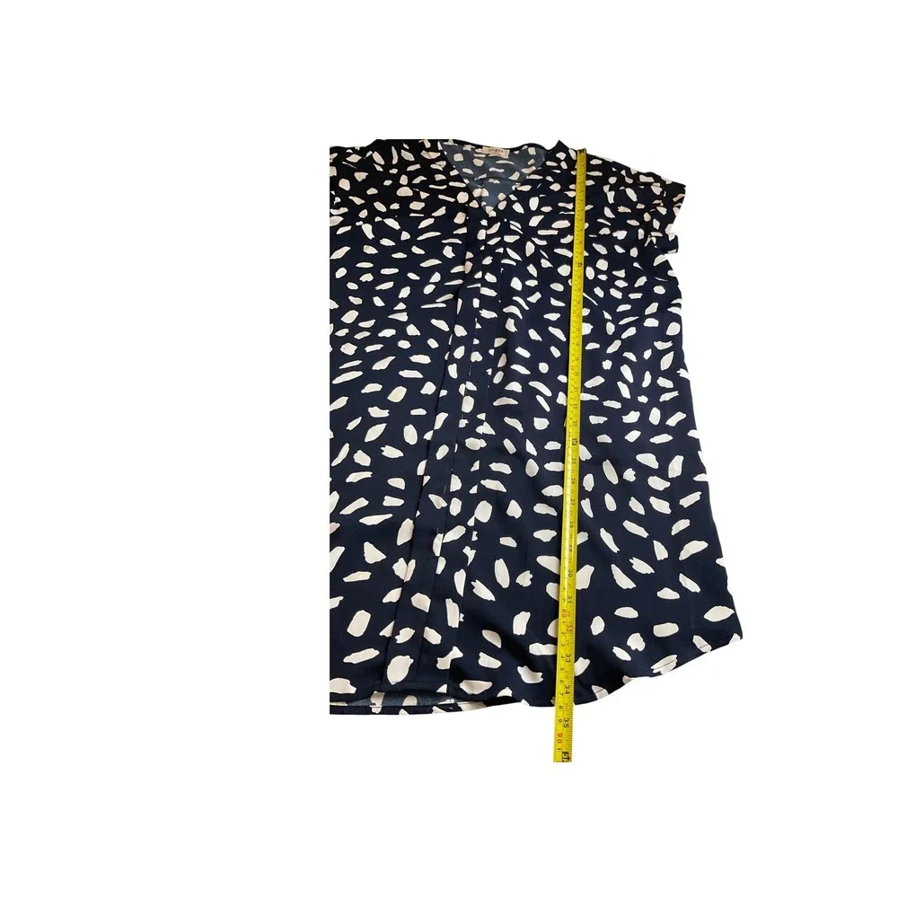 Abstract Dalmatian Print‎ Dress V-Neck Short Sleeve Casual Mini Dress